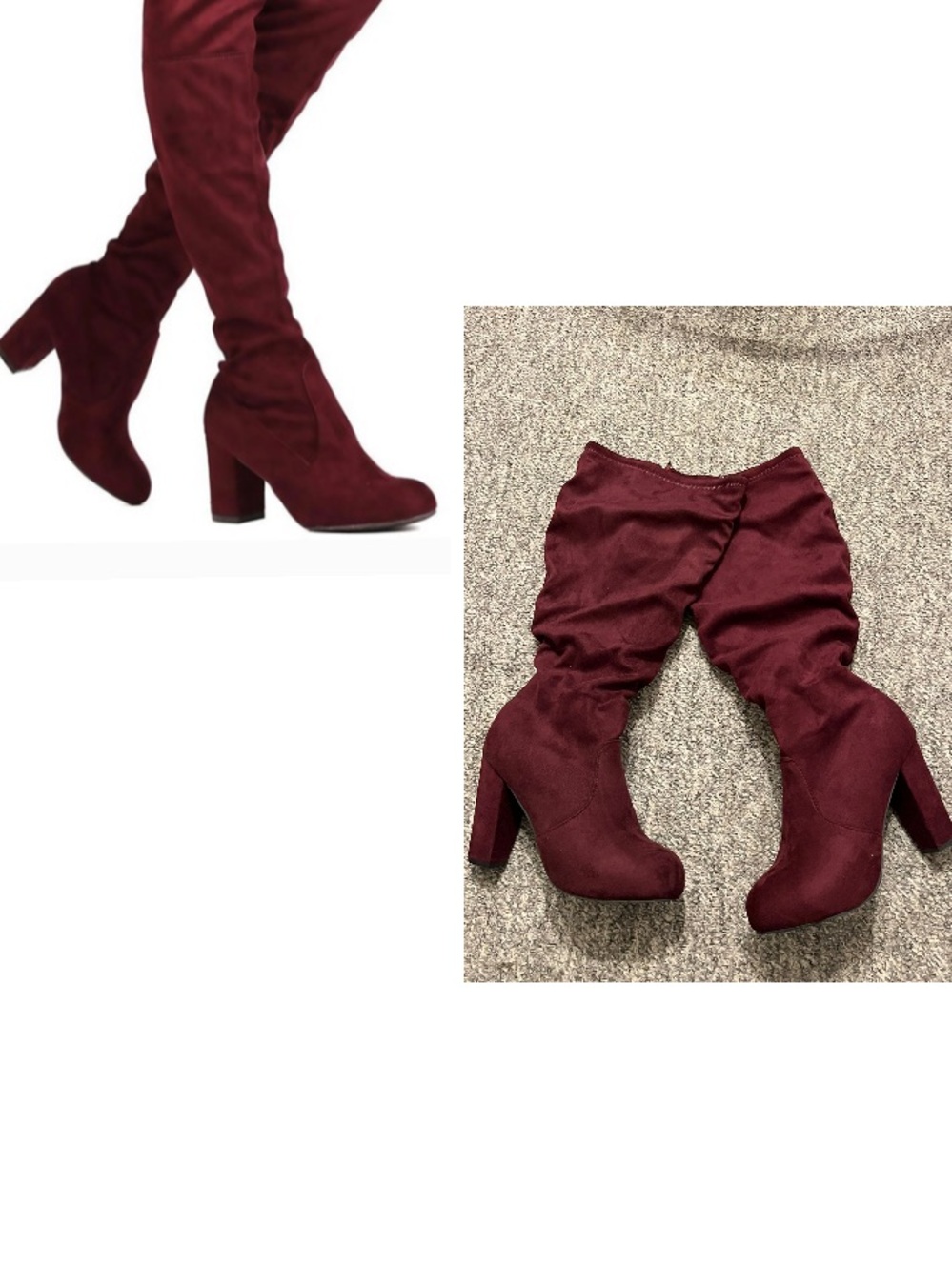 Torrid Women's Over-the-Knee Slouch Heel Boots - Burgundy